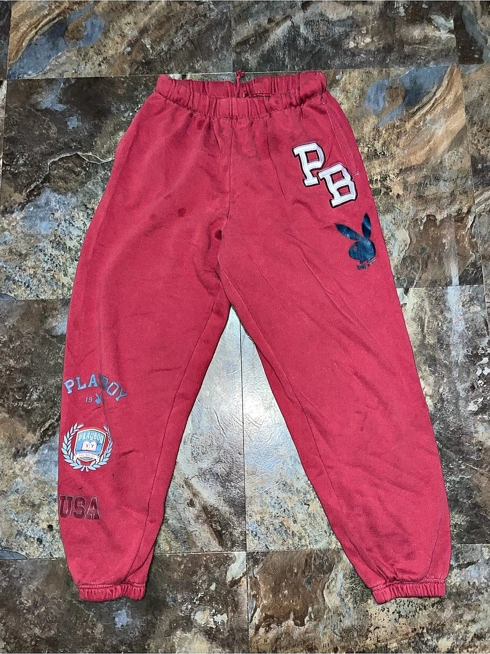 Playboy jogger sweatpants Graphic Joggers in Pink Size Medium